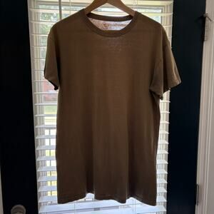 Vintage Paper Thin Military T-Shirt Men's Size M 80s Faded Brown Single Stitch